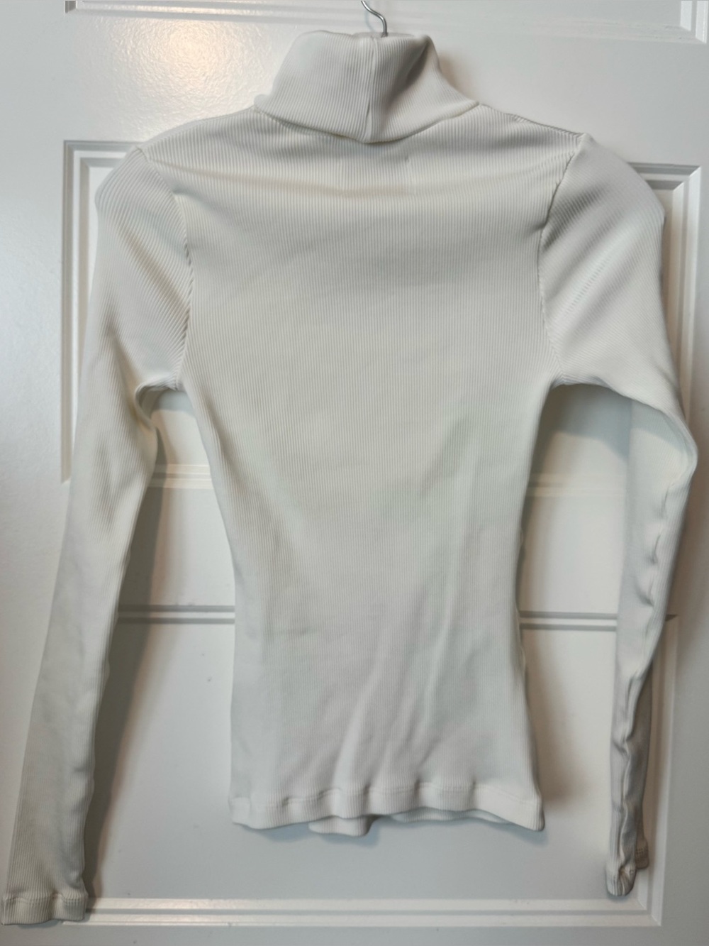 Citizens of Humanity Ribbed Turtleneck Top Ivory Long Sleeve Stretch Size S